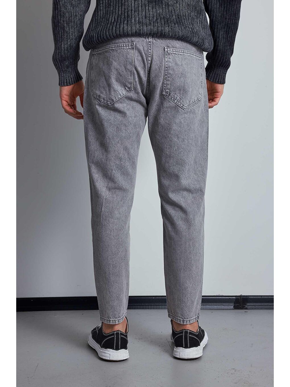 Erkek Boyfriend Fit Jean Pantolon Açık Gri-3