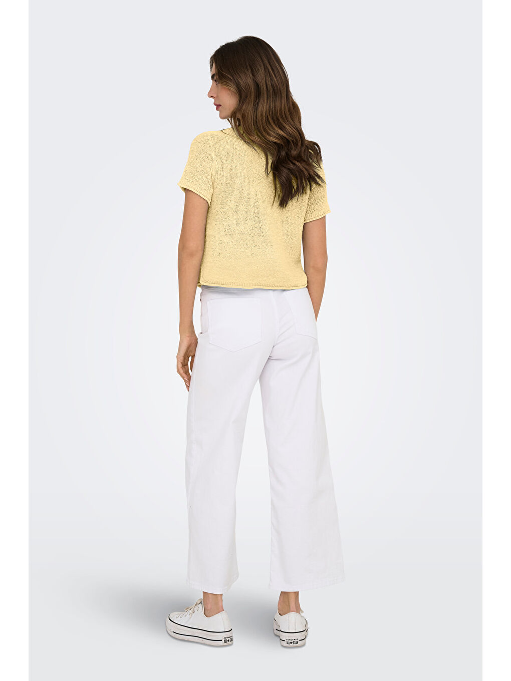 Sarı Onlsunny Regular Fit Bisiklet Yaka Örme Kadın Kazak 15254282-1