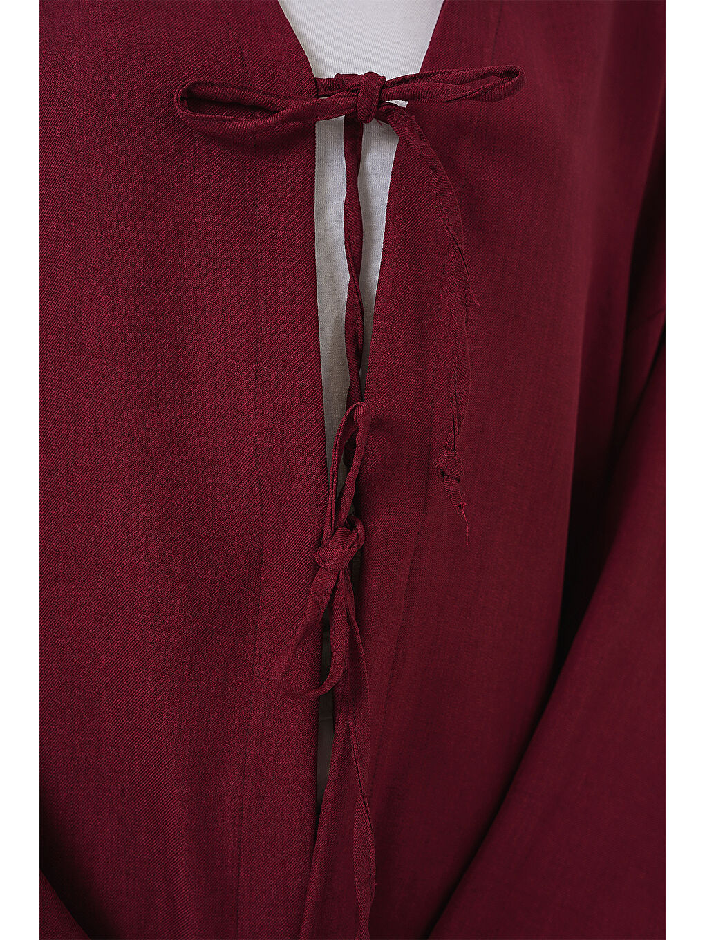 Keten Tesettür Kimono 5968 - Bordo-4