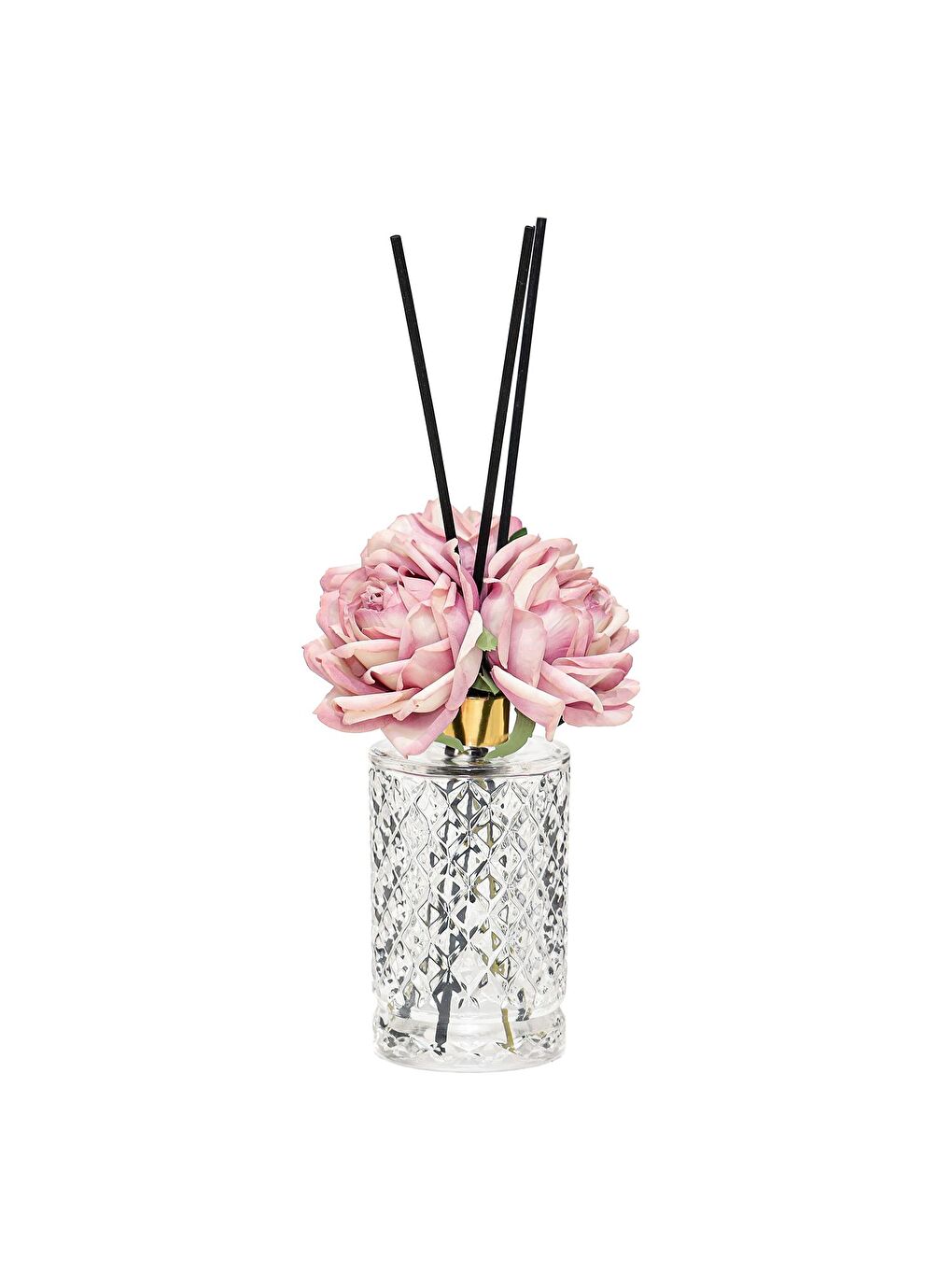 Renksiz Kristal Gül Serisi- Şeffaf Silindir Cam/Iris Pudra Oda Kokusu