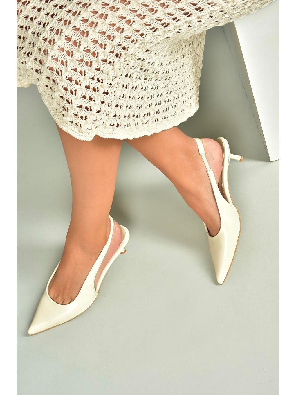 Bej Kadın Topuklu Ayakkabı U5184398-3