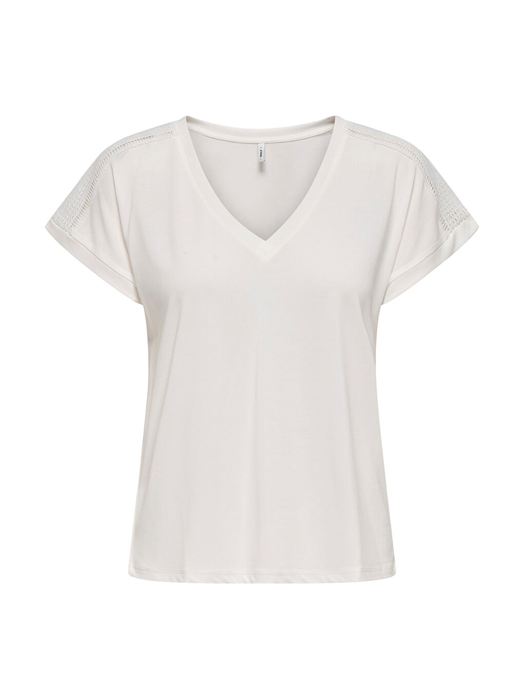 Ekru Onlfree Modal Regular Fit V Yaka Kadın T Shirt 15369294-5