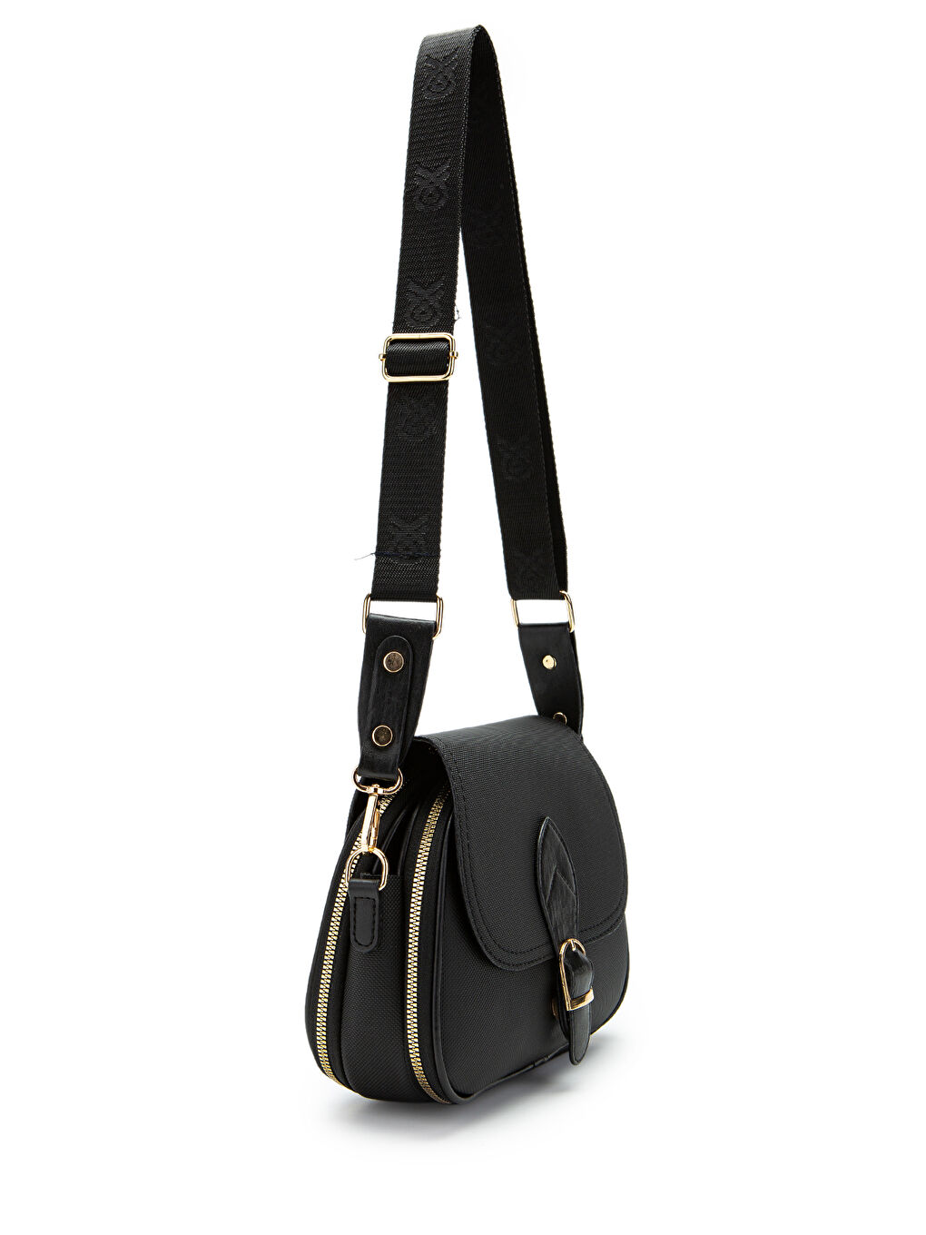 Çok Gözlü Suni Deri Kadın Çapraz Çanta Dave Siyah-1