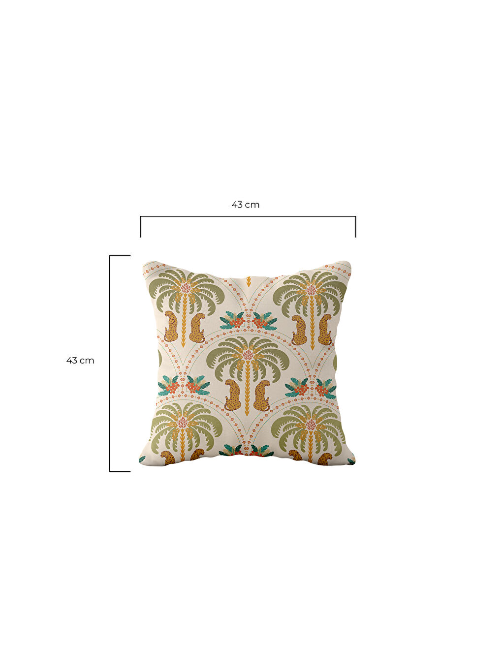 Wilda Soft Tropic Çizgili Desenli 4’lü Dekoratif Kırlent Kılıfı Seti Krem–Turuncu-1