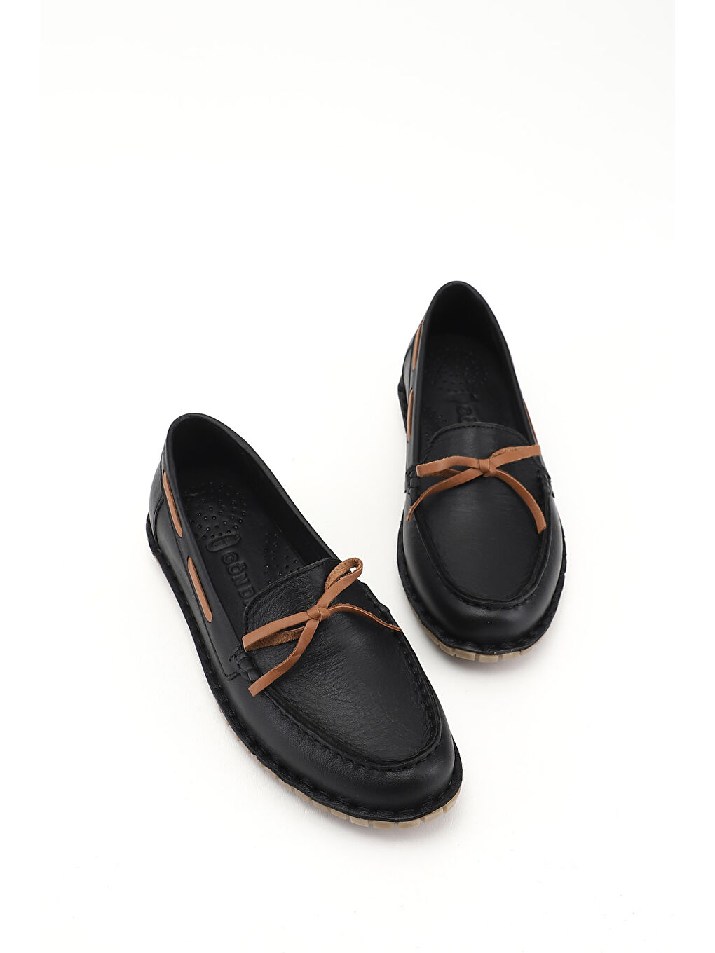 Siyah Kadın SİYAH Fiyonklu Hakiki Deri Comfort Loafer