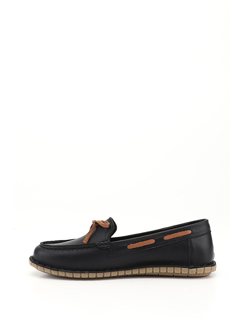 Siyah Kadın SİYAH Fiyonklu Hakiki Deri Comfort Loafer-2
