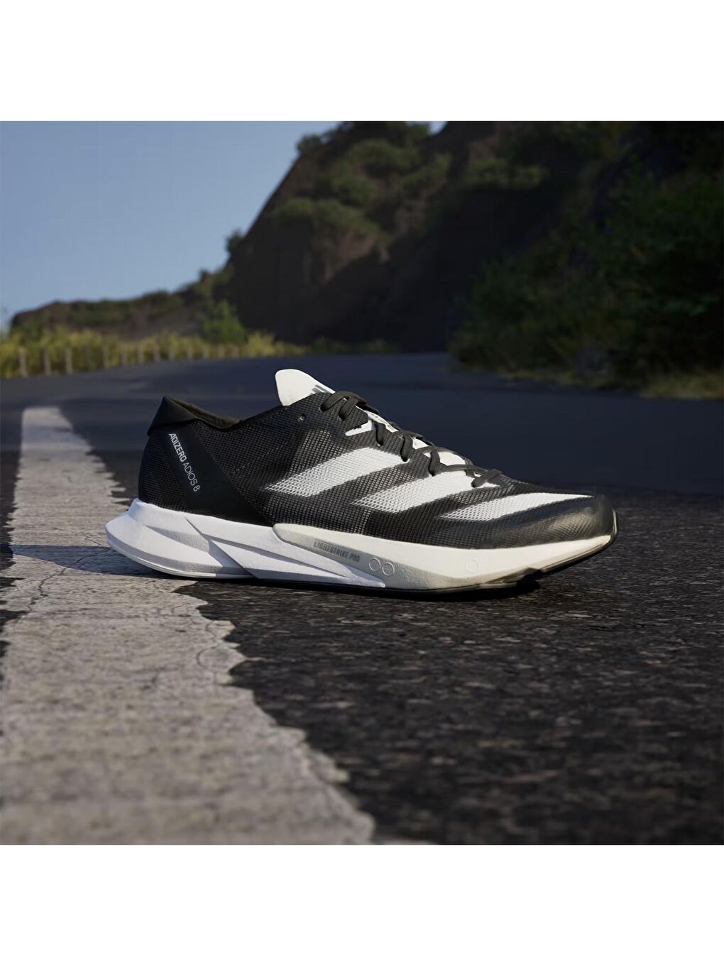 Siyah Adizero Adios 8 Kadın Yol Koşusu Ayakkabısı-1