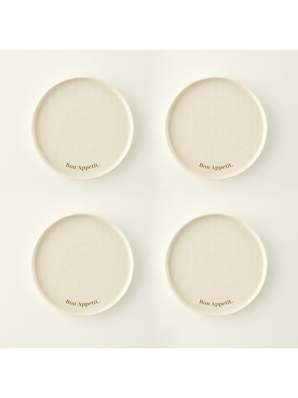 Ekru Bon Appetit Porselen Pasta Tabağı 4'lü Krem (21 cm)