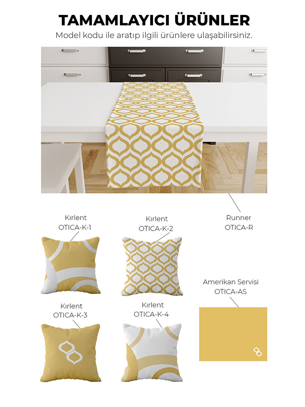 Optica Modern Geometrik Desenli 4’lü Kırlent Kılıfı Seti Sarı-Beyaz-2
