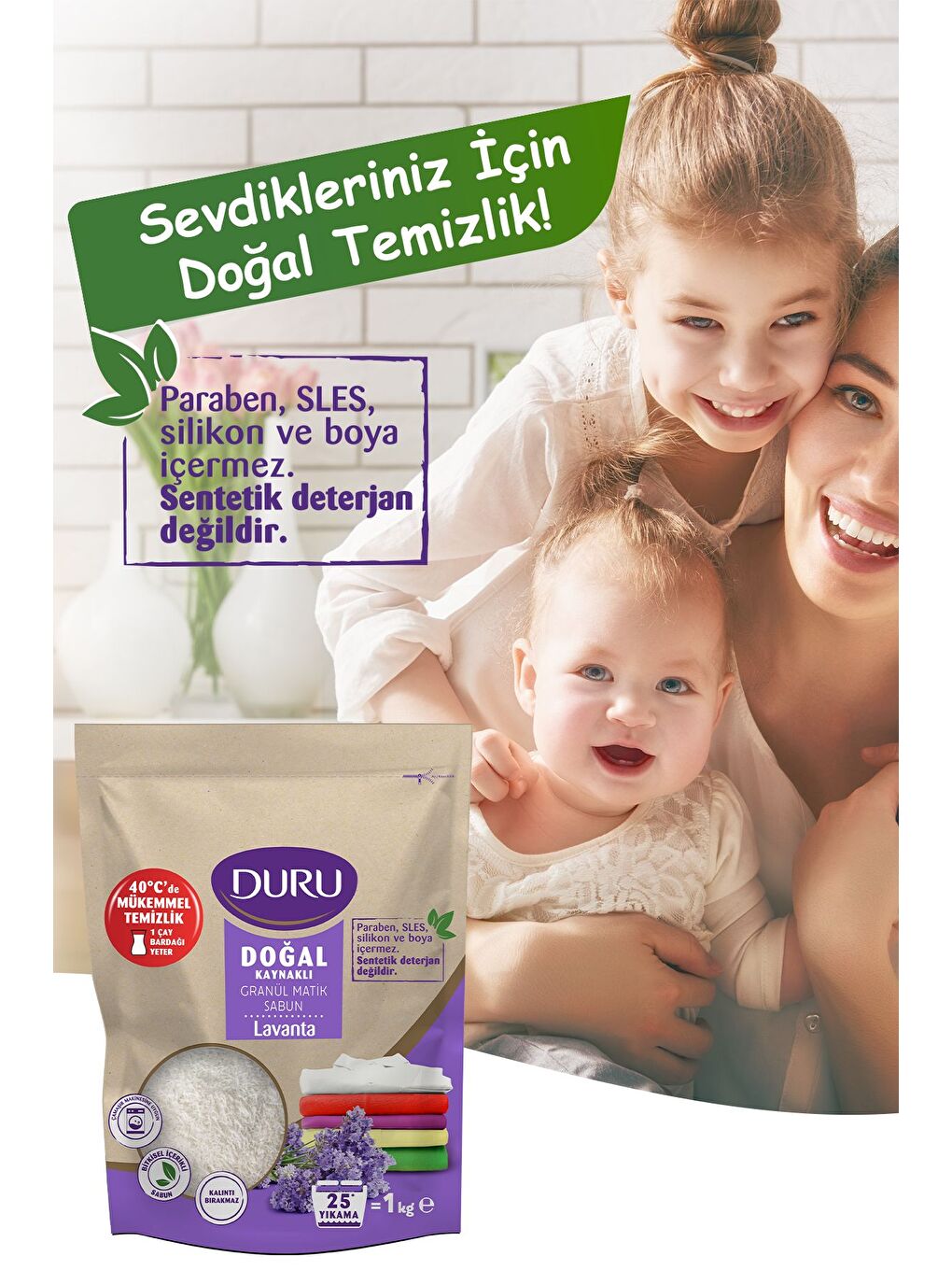 Duru Beyaz Granül Matik Sabun Lavanta 3 x 1 kg - 2