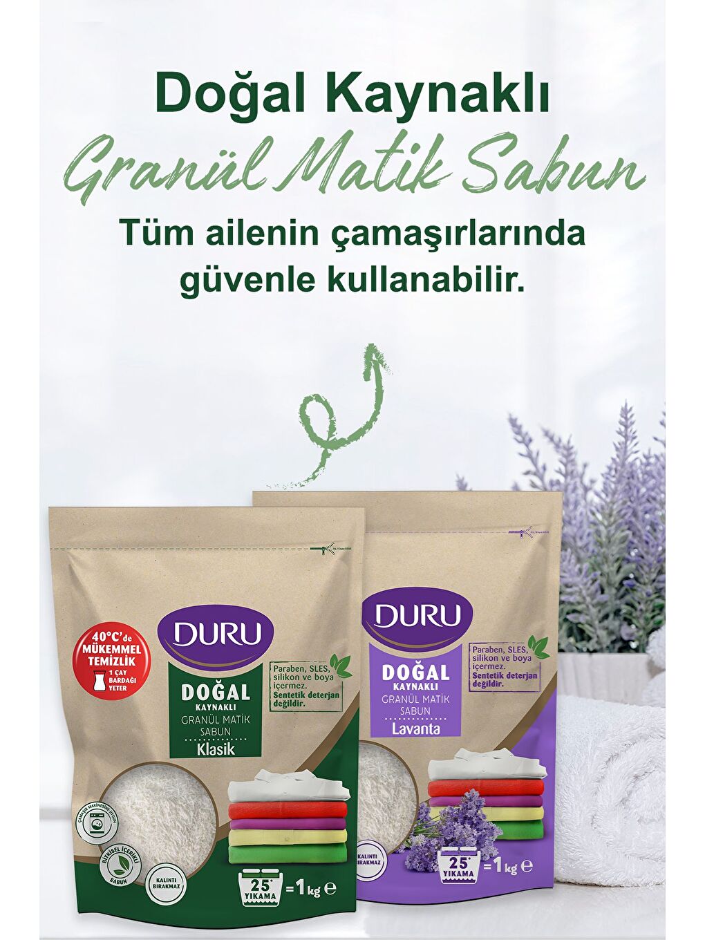 Duru Beyaz Granül Matik Sabun Lavanta 3 x 1 kg - 4