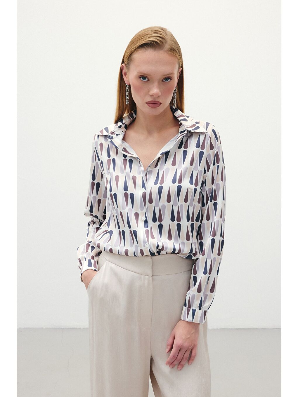 Kahverengi Düz Klasik Gömlek - Kahve-2