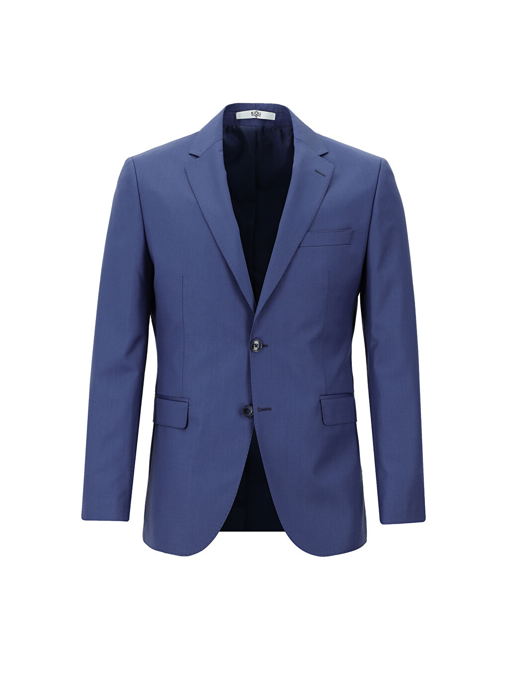 Mavi Slim Fit Dar Kesim Yünlü Klasik Takım Elbise-1