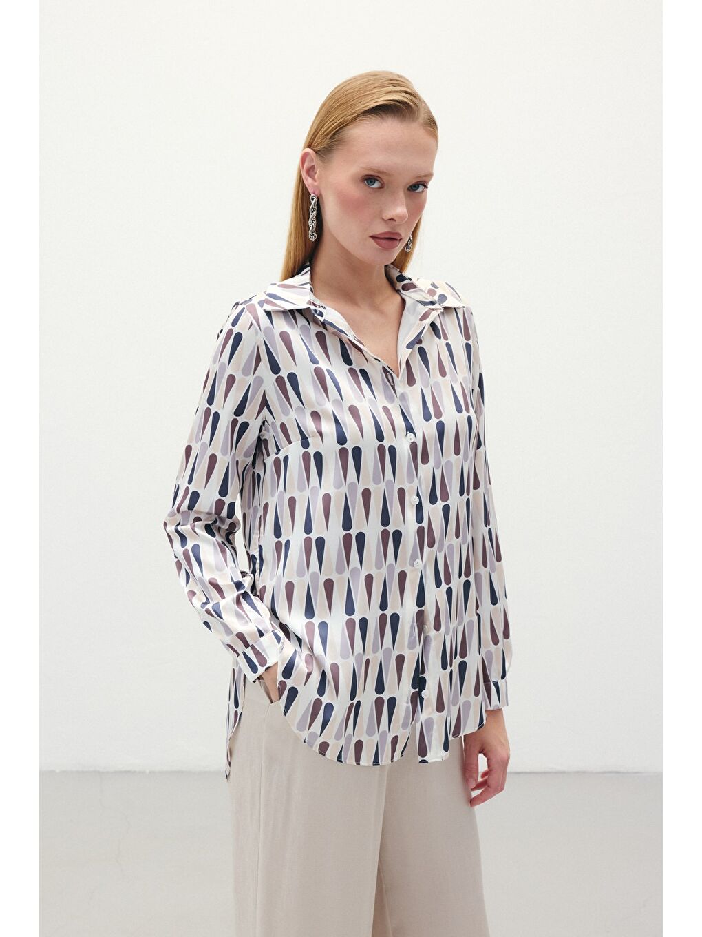 Kahverengi Düz Klasik Gömlek - Kahve-4