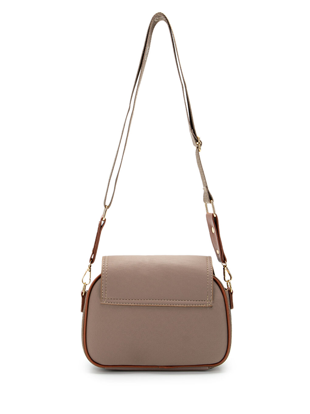 Kahverengi Çok Gözlü Suni Deri Kadın Çapraz Çanta Dave Koyu Vizon-2