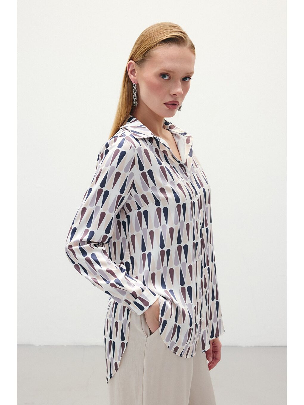 Kahverengi Düz Klasik Gömlek - Kahve-5