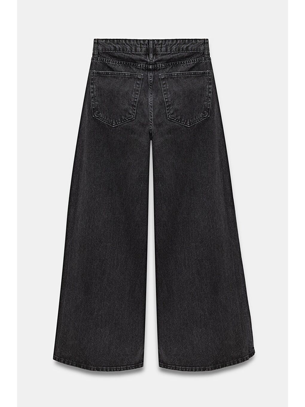 Siyah Kadın Yüksek Bel Wide Leg Bol Paça Jean Pantolon - '90 Vintage-6