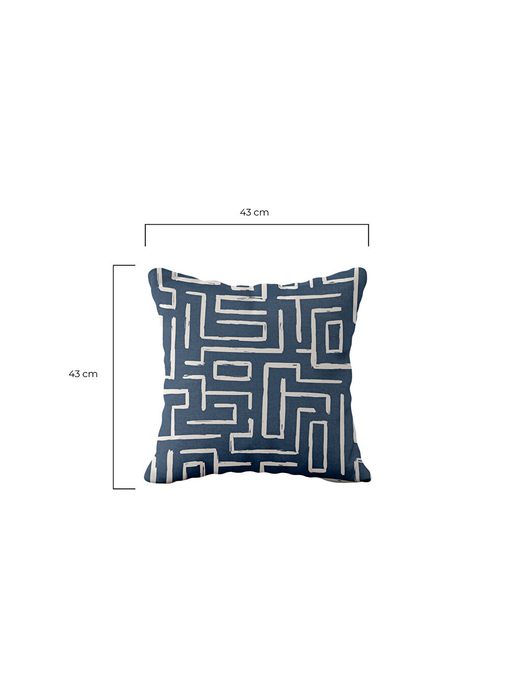 Rust Modern Çizgili Geometrik Desenli 4’lü Kırlent Kılıfı Seti Lacivert–Ekru-1