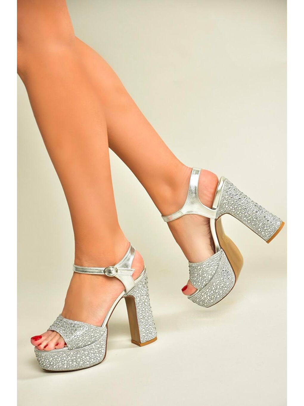 Gri Gümüş Kadın Topuklu Ayakkabı U8201155-1