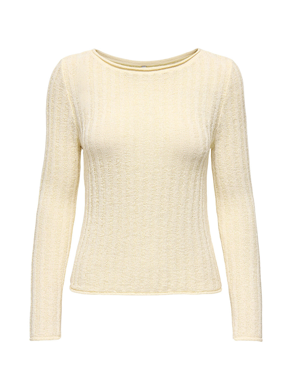 Ekru Onlpamela Slim Fit Bisiklet Yaka Örme Kadın Kazak 15363061-5