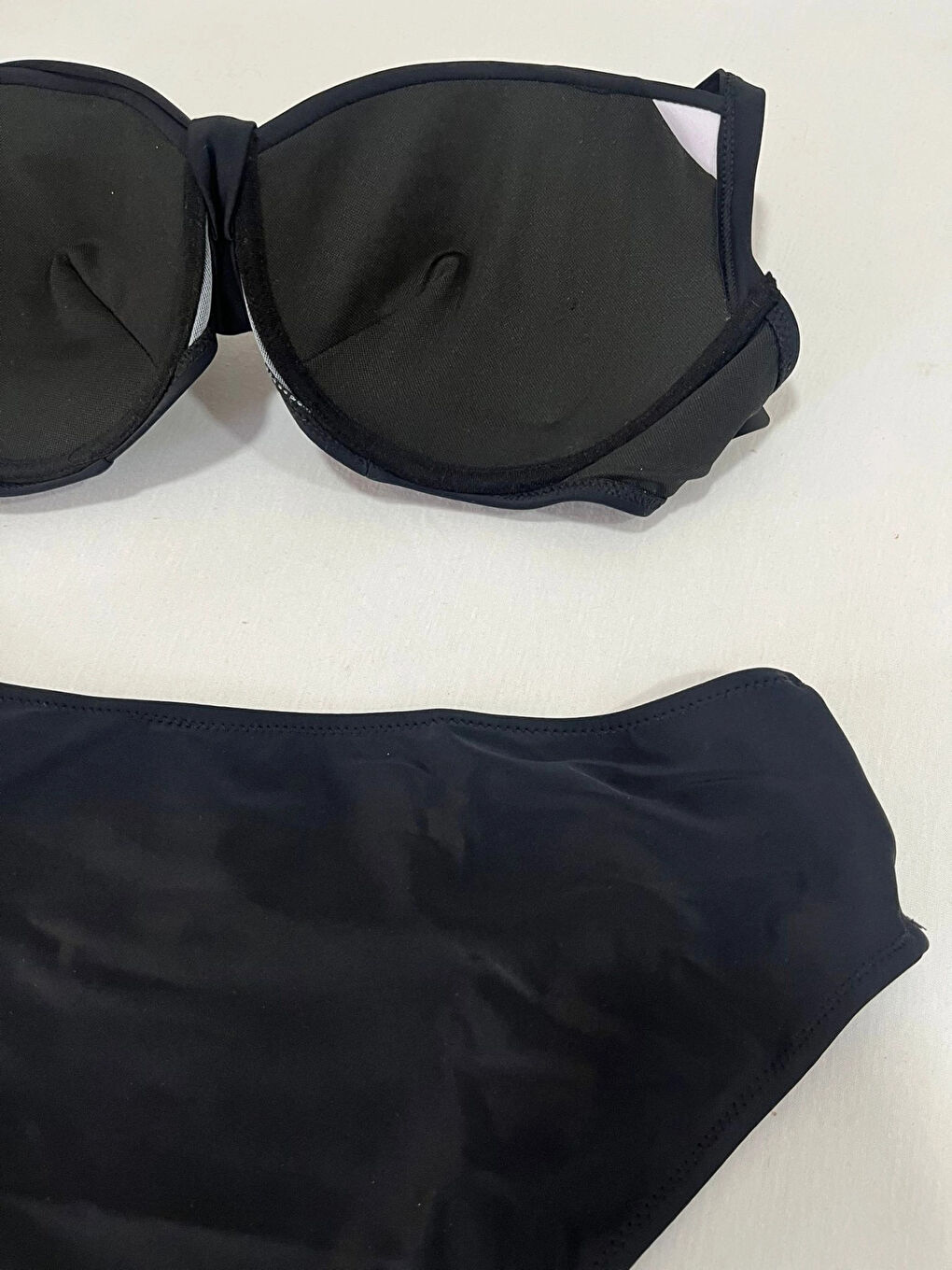 Kadın Siyah Çok Renk Desenli Astarlı Büyük Beden Bikini Takımı HZL25S-LC06-4