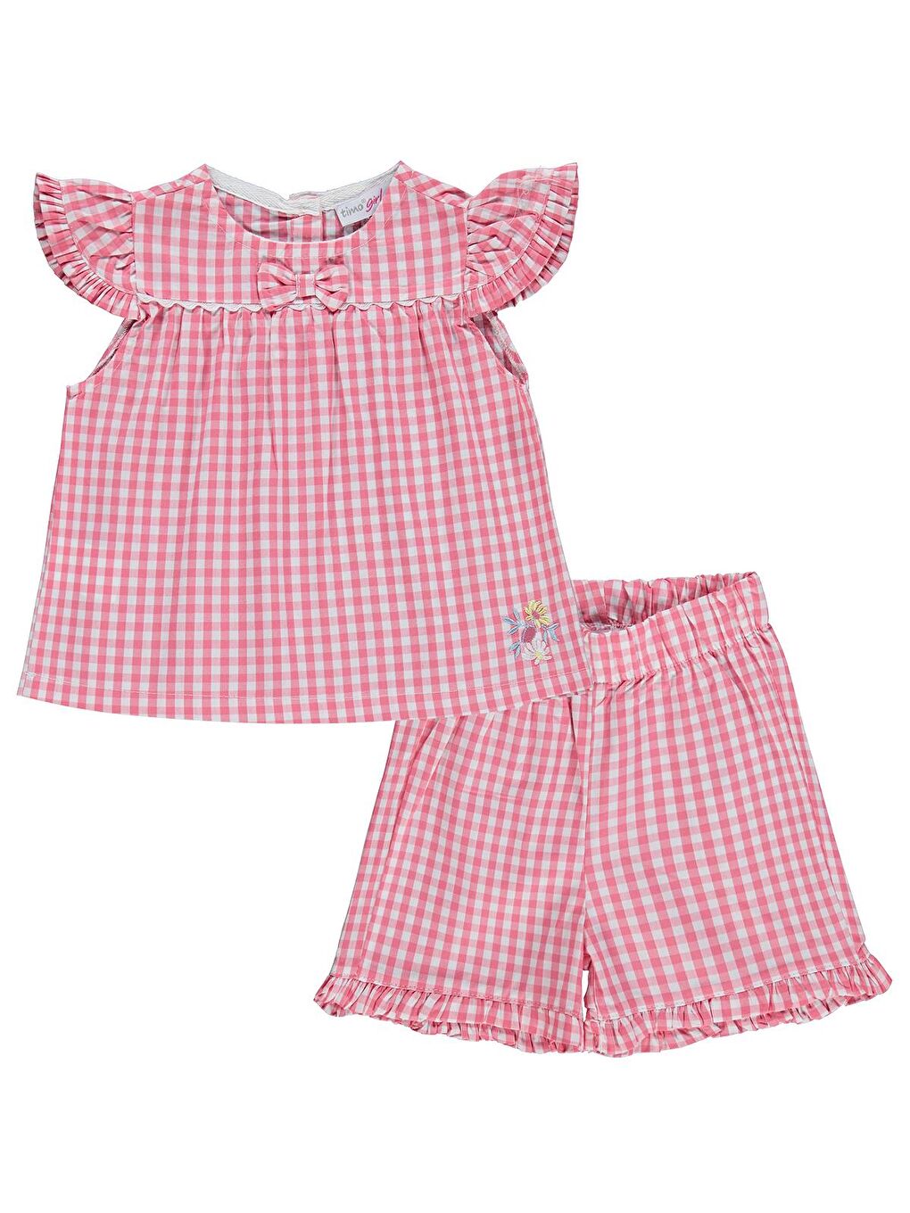 Mercan Eteği Nakışlı Pitikare Takım - Kırmızı