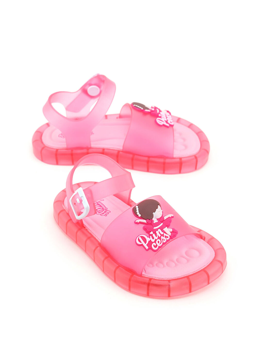 Pembe Prenses Kız Çocuk Yazlık Airblow Tokalı Ayarlanabilir Rahat Işıklı Taban Günlük Sandalet-1