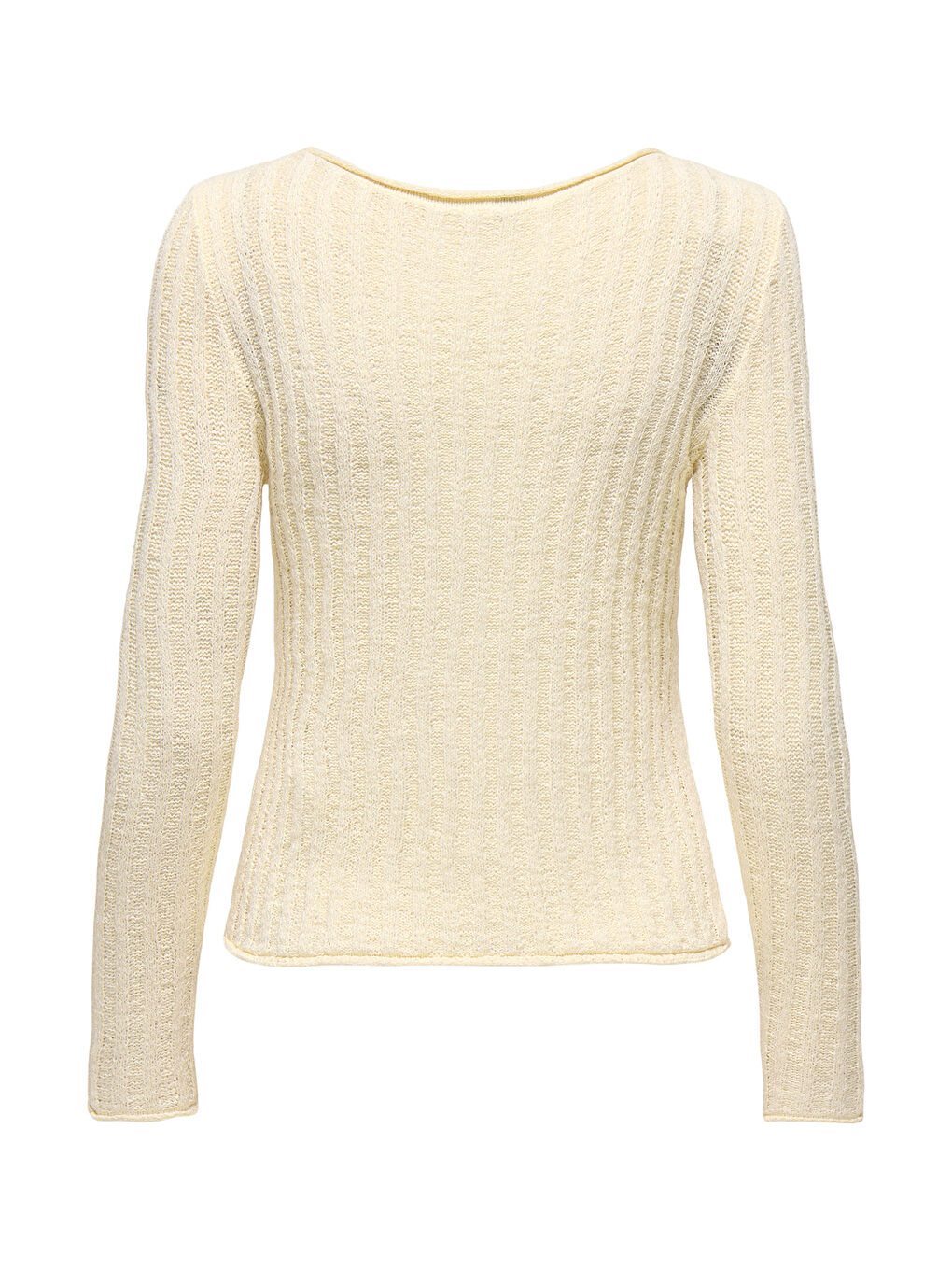 Ekru Onlpamela Slim Fit Bisiklet Yaka Örme Kadın Kazak 15363061-6