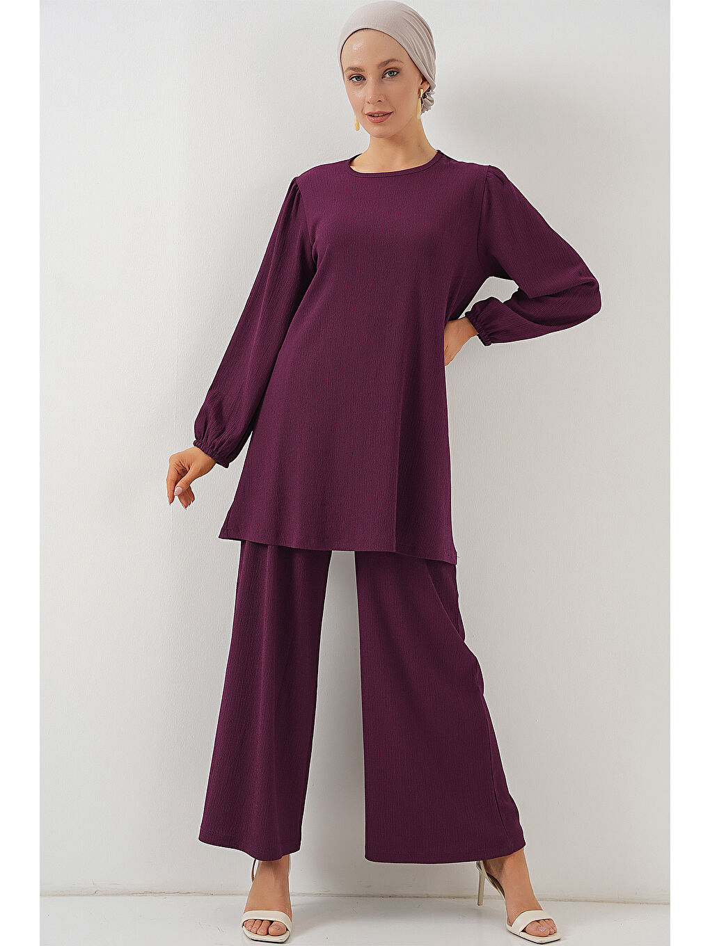 Kadın Tunik Pantolon Alt Üst Takım 6663 - Mor