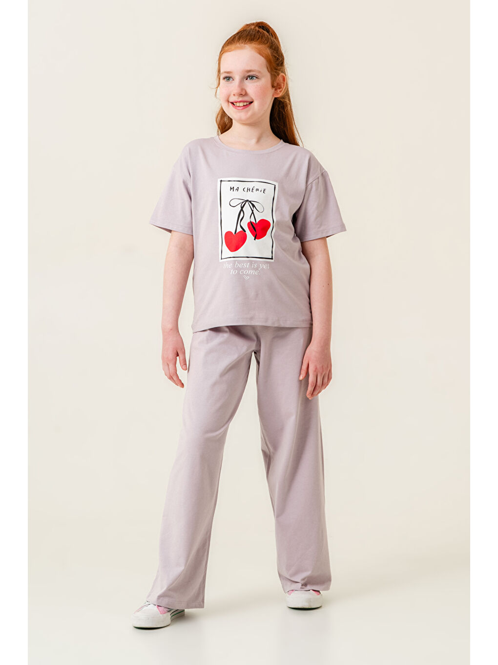 Kız Çocuk Ma Cherie Baskılı Takım 7-12 Yaş Lila 022-3