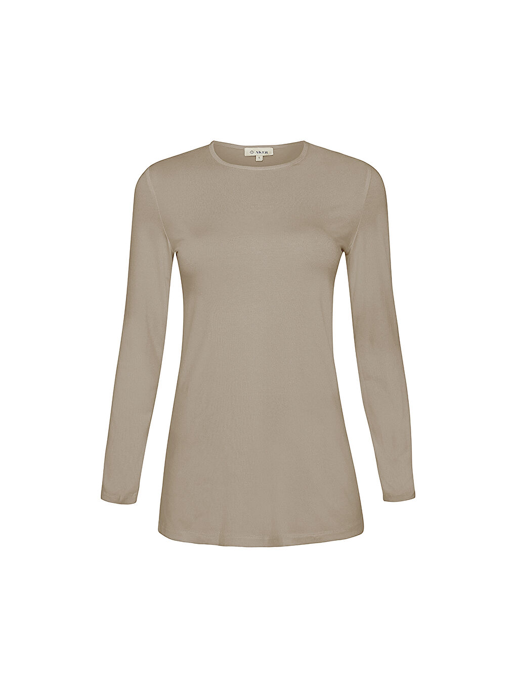 Bej Uzun Kollu Bisiklet Yaka Body