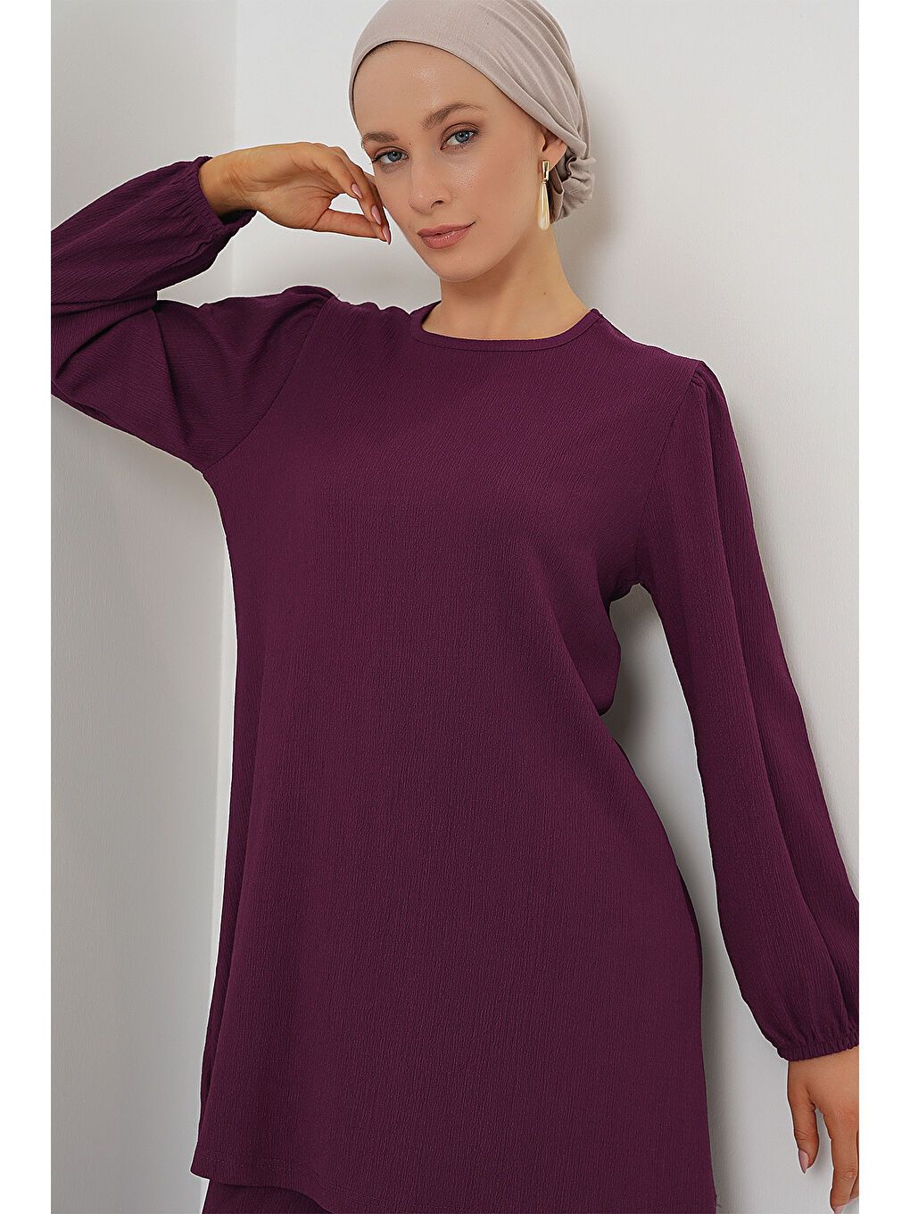 Kadın Tunik Pantolon Alt Üst Takım 6663 - Mor-3