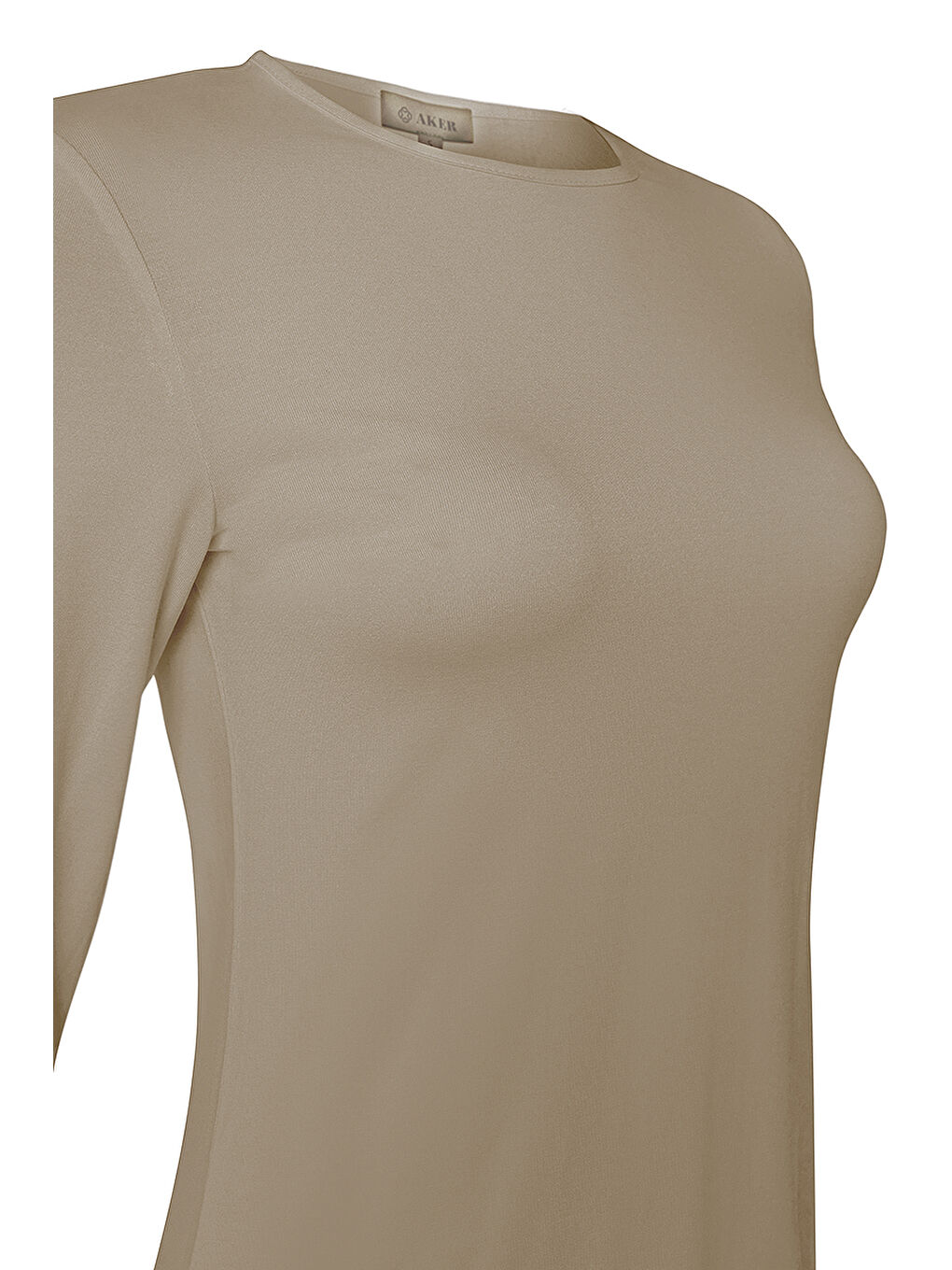 Bej Uzun Kollu Bisiklet Yaka Body-1