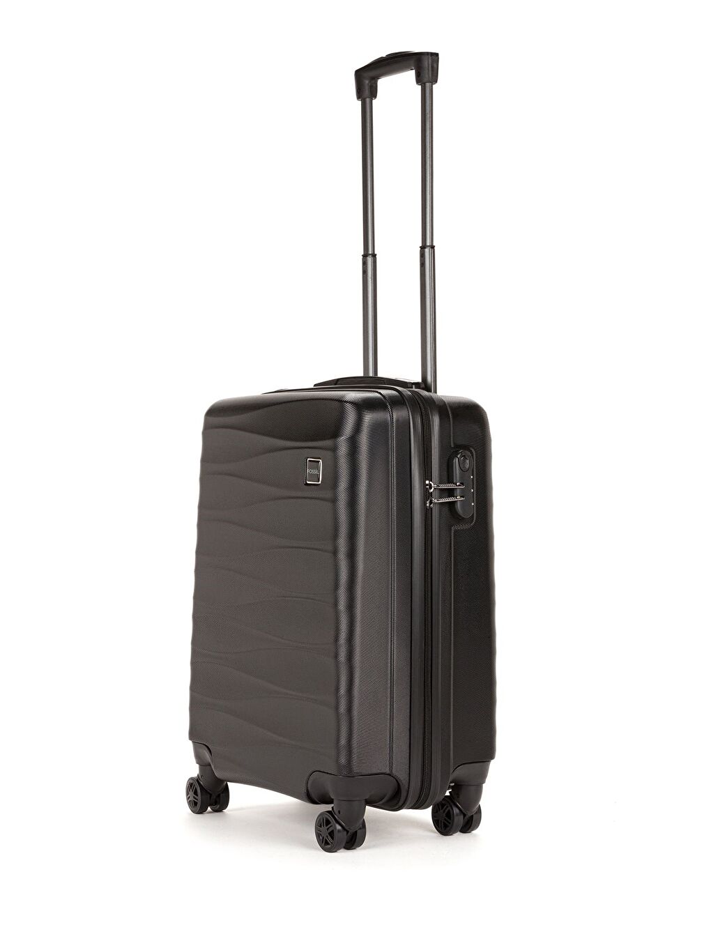 Siyah ABS Unisex Dalgalı 55cm Orta Boy Valiz FSL119-1