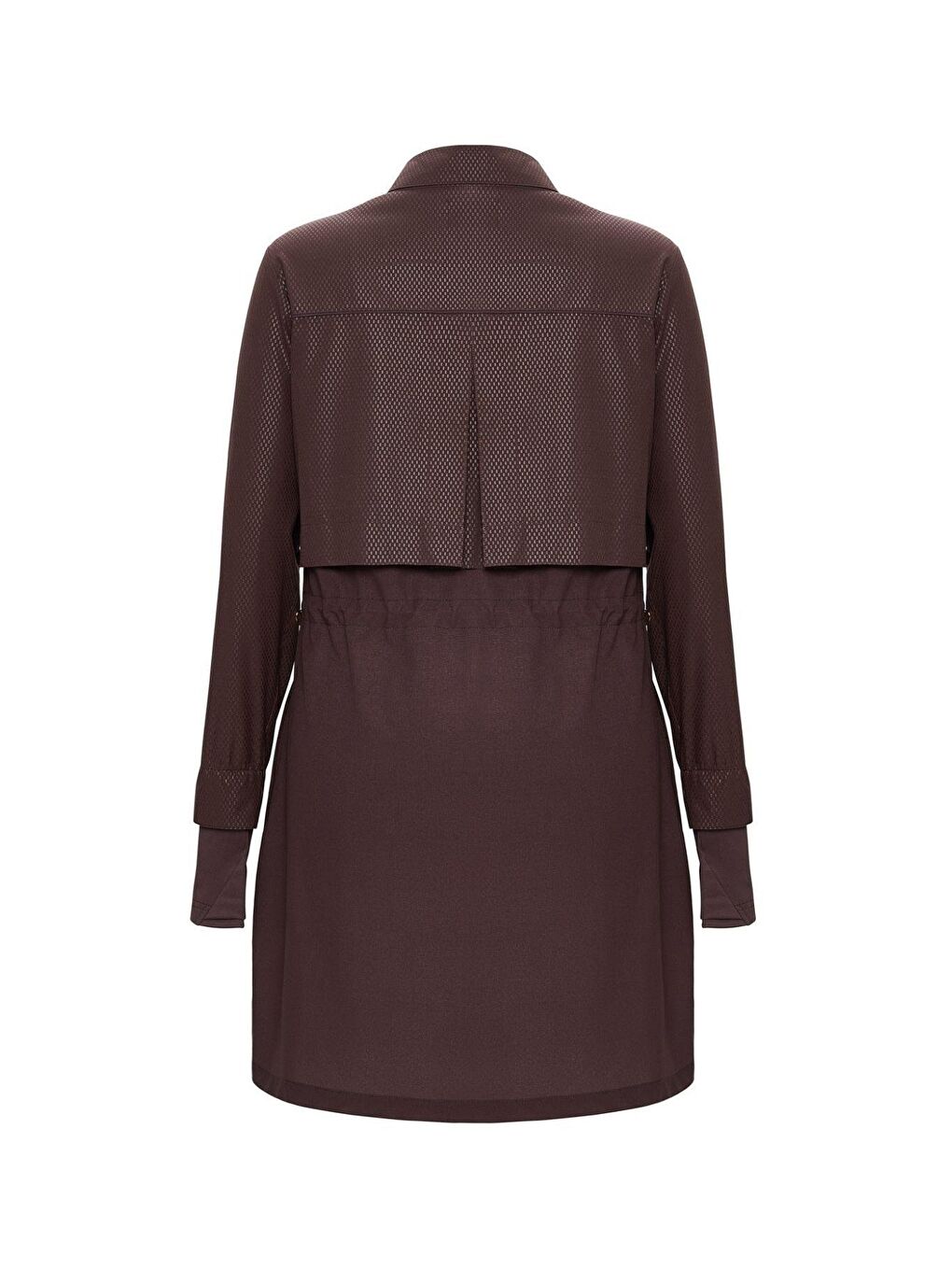 Esila Dokulu Kumaş Kahverengi 5 Parça Tam Tesettür Mayo Takımı 5067-4