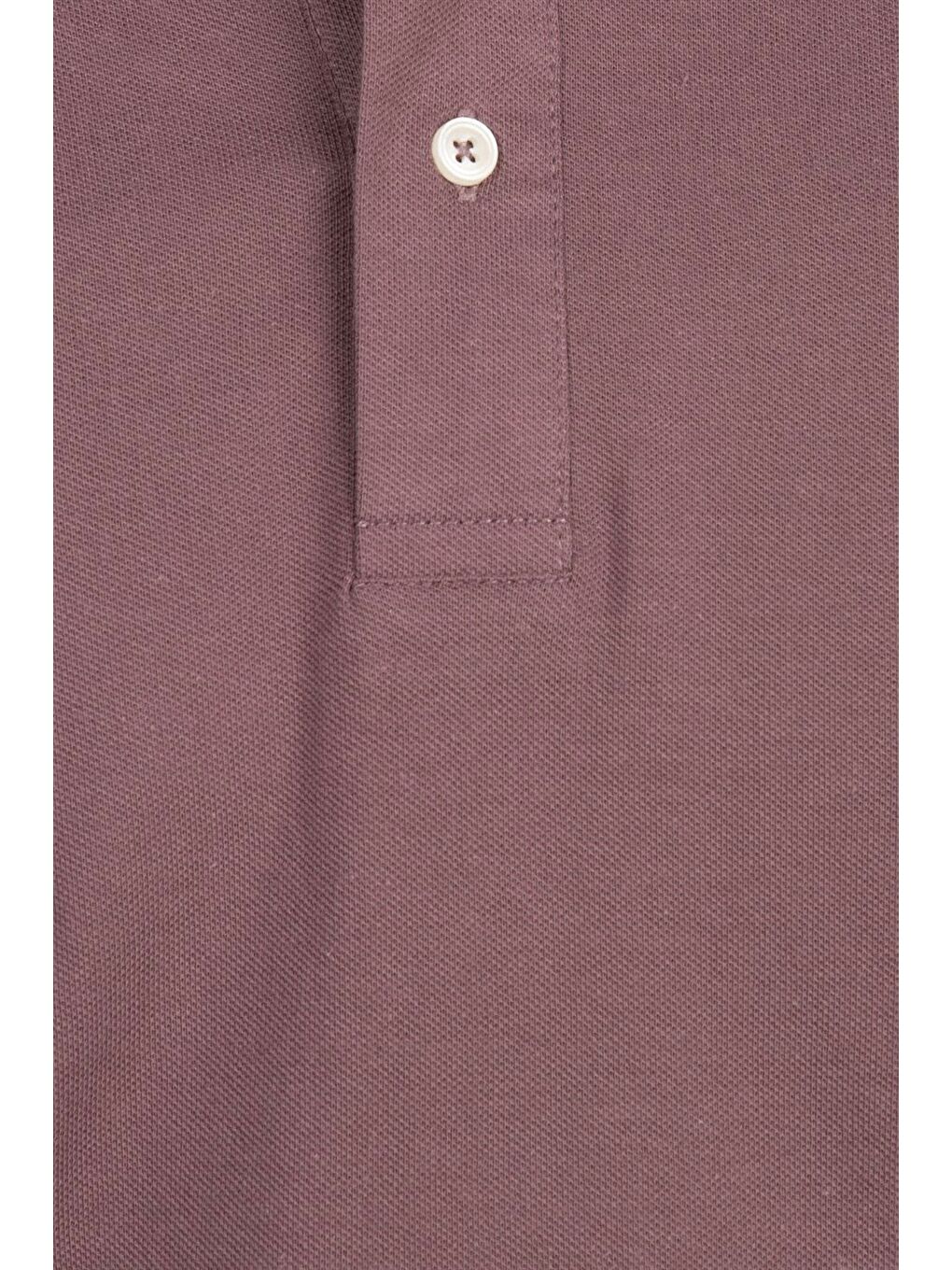 Erkek Slim Fit Dar Kesim %100 Pamuk Düz Pike Kahverengi Polo Yaka Tişört-4