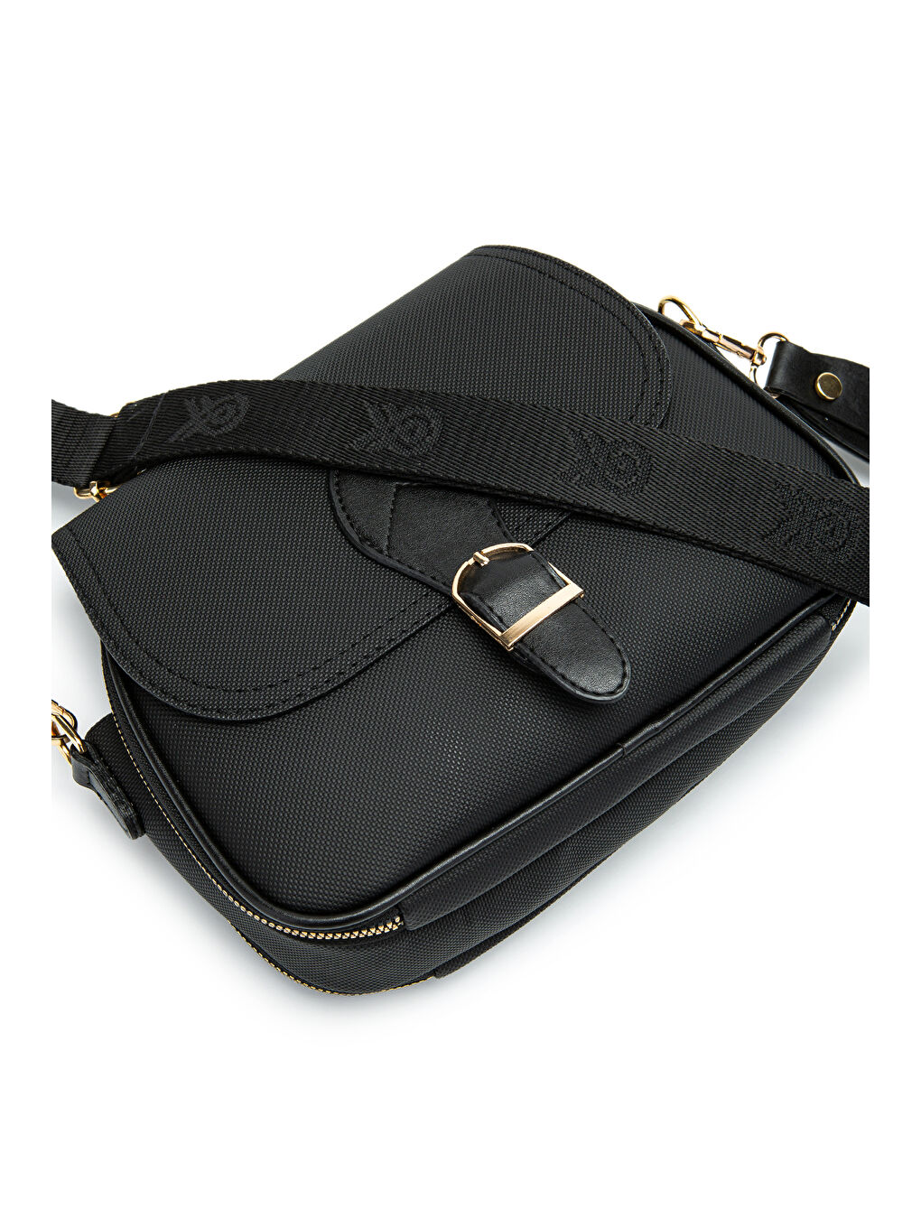 Çok Gözlü Suni Deri Kadın Çapraz Çanta Dave Siyah-5