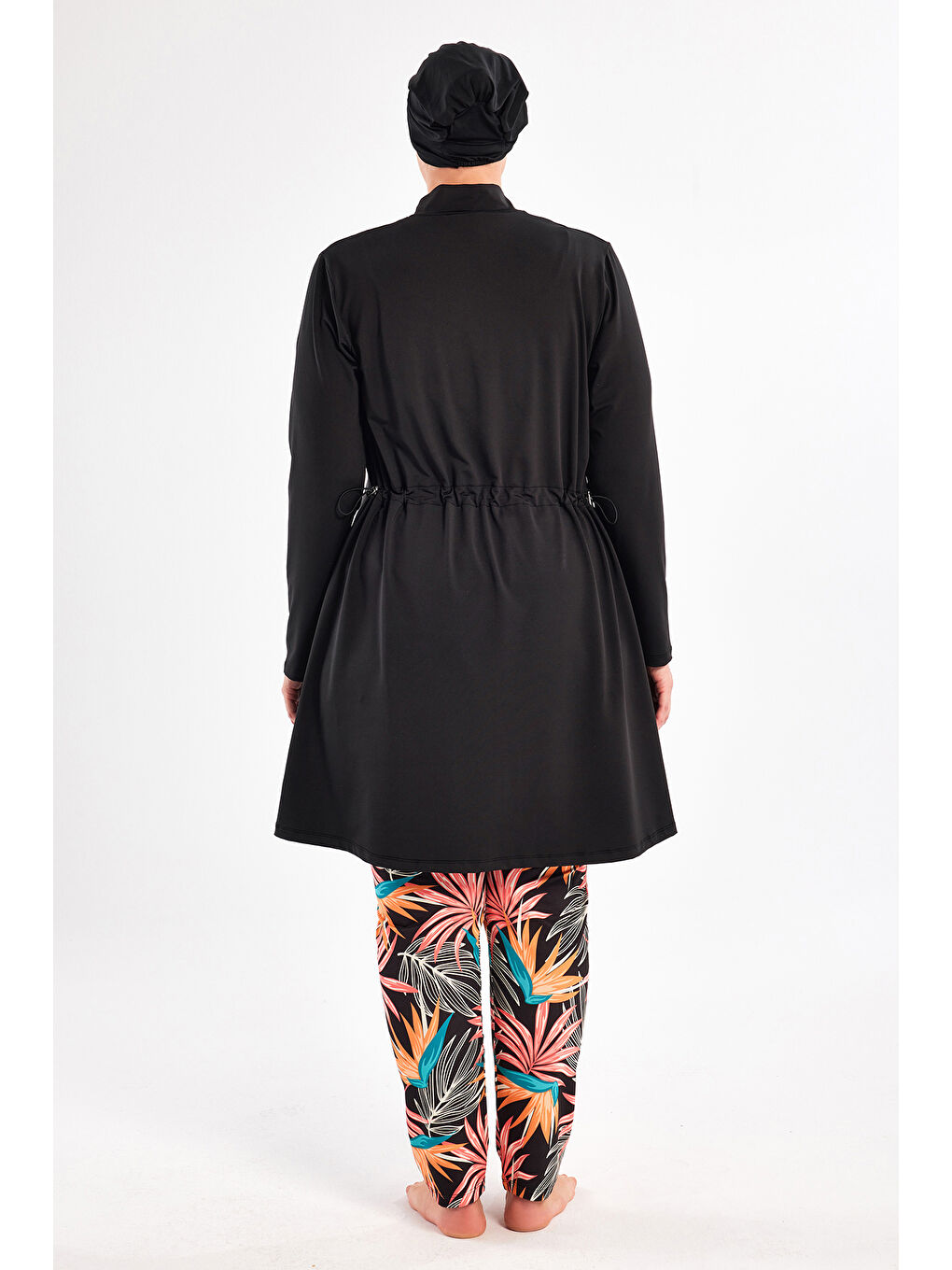 Büyük Beden Elastanlı Tam Kapalı Tesettür Mayo 2801 Siyah-2