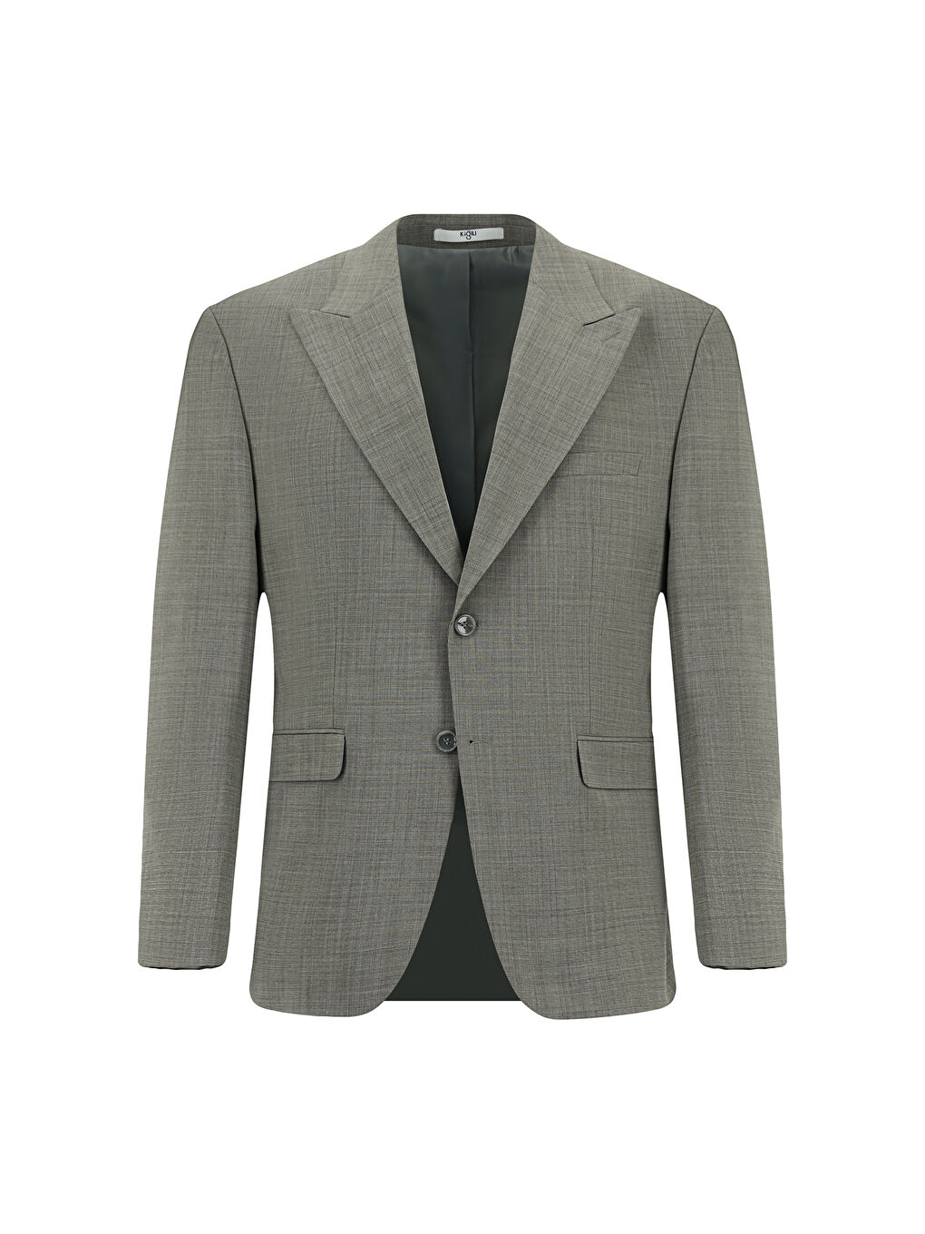 Gri 4 Drop Relaxed Fit Rahat Kesim Yünlü Desenli Takım Elbise-1