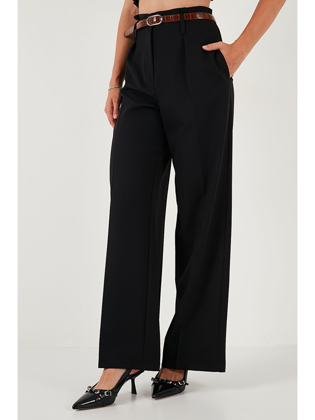 Siyah Wide Leg Yüksek Bel Geniş Paça Palazzo Pantolon 65271262-4