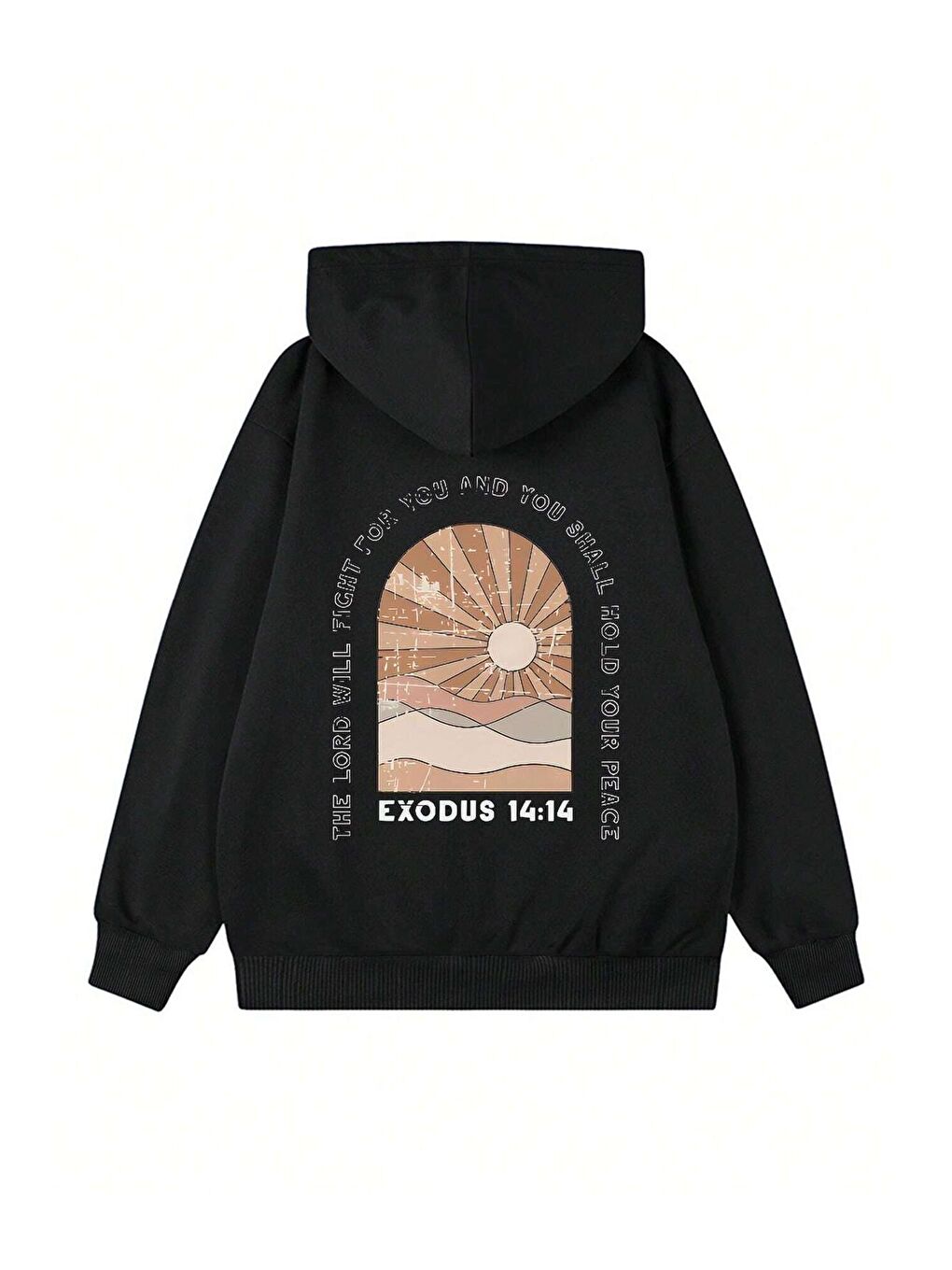 Kadın Siyah Exodus Düz Oversize Kapüşonlu Sweatshirt Hoodie-1