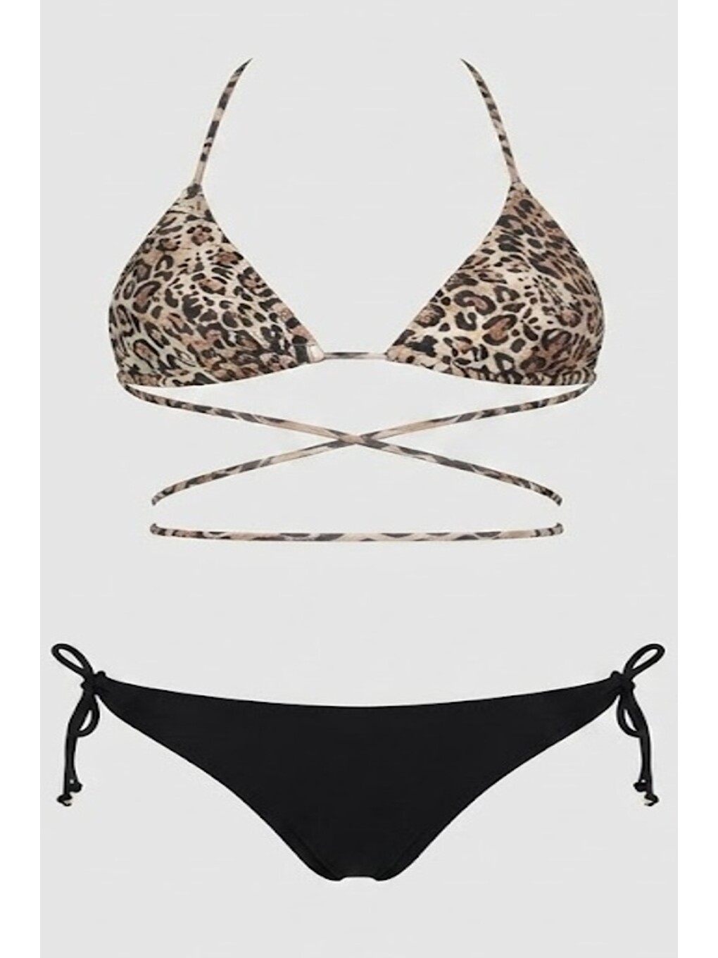 Üçgen Bikini Takım 3218 Siyah/leopar