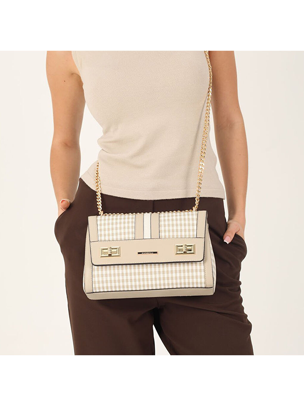 Kadın SP1139-M191 SILVER POLO Çapraz Çanta Kum Beji-Kum Beji-2