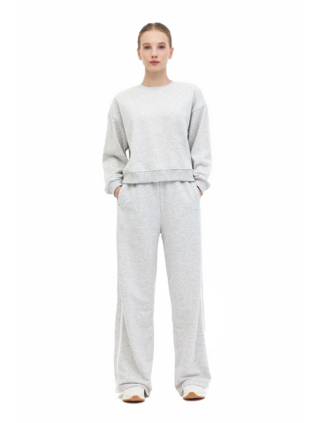 Gri WB 16AMMY-C 5PR GRI MELANJ Kadın Sweatshirt-2