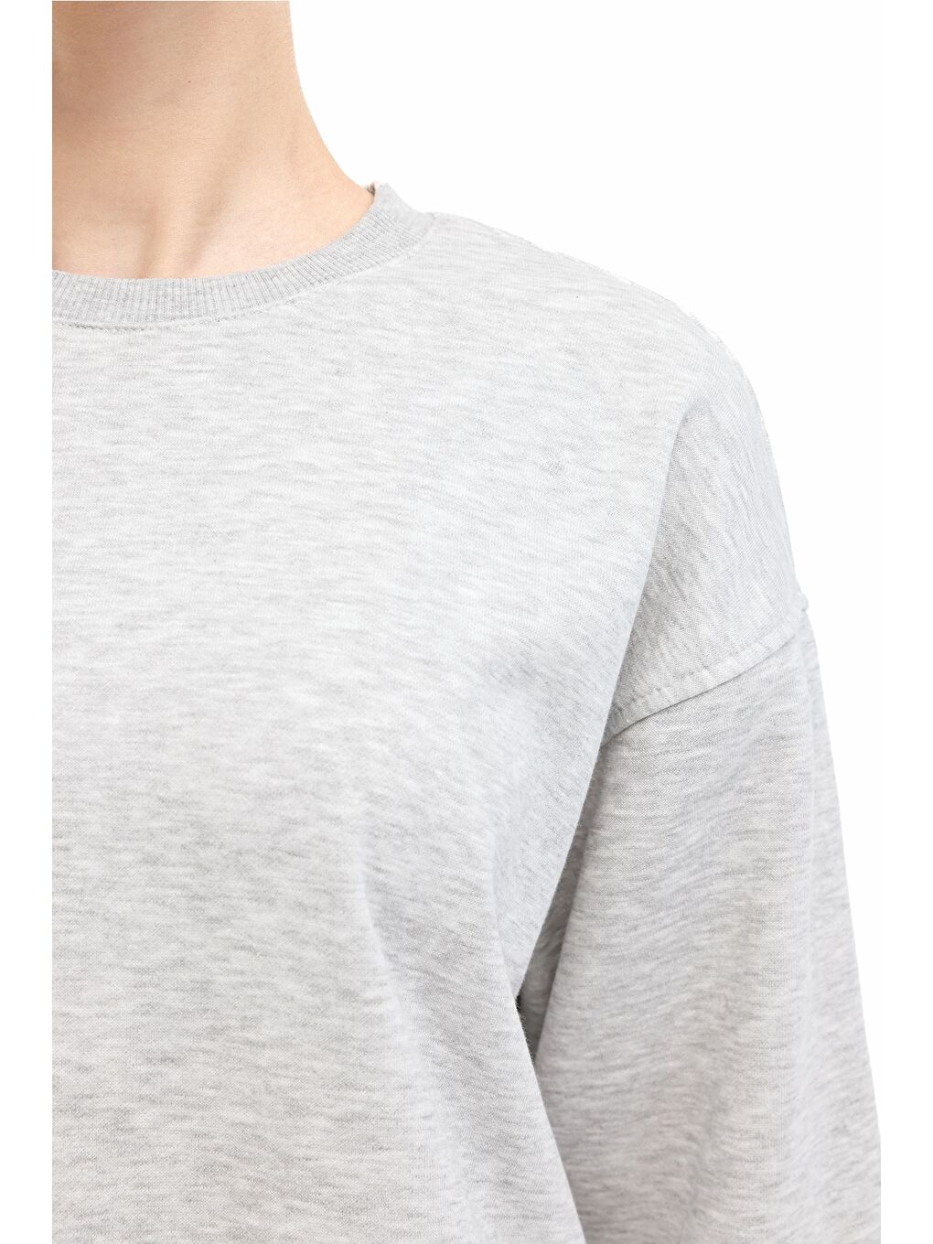 Gri WB 16AMMY-C 5PR GRI MELANJ Kadın Sweatshirt-3
