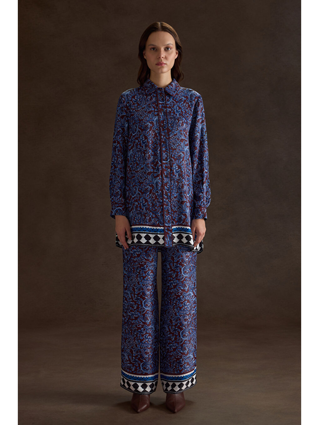 Bordo Desenli Viscon Tunik