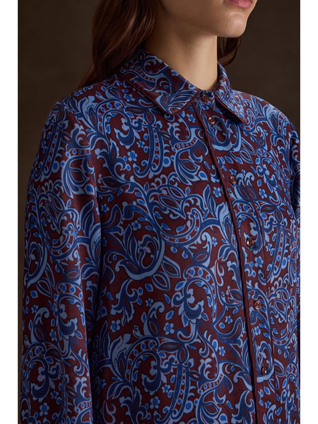 Bordo Desenli Viscon Tunik-3