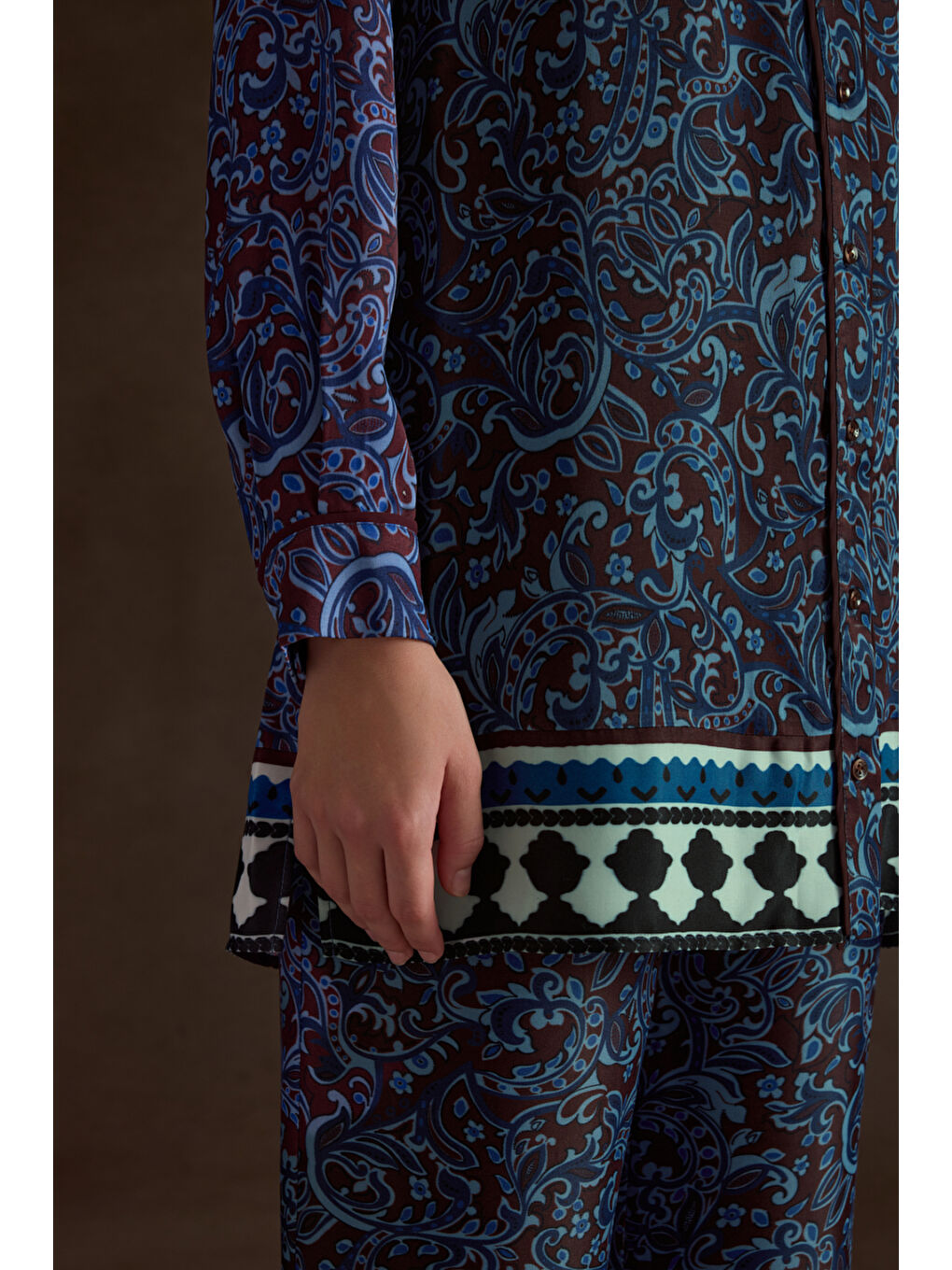 Bordo Desenli Viscon Tunik-4