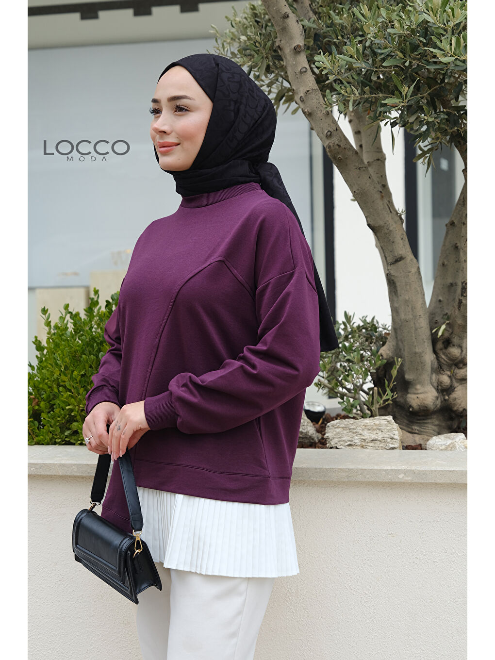 Locco Moda Pilise Detaylı Tunik Mürdüm - 1