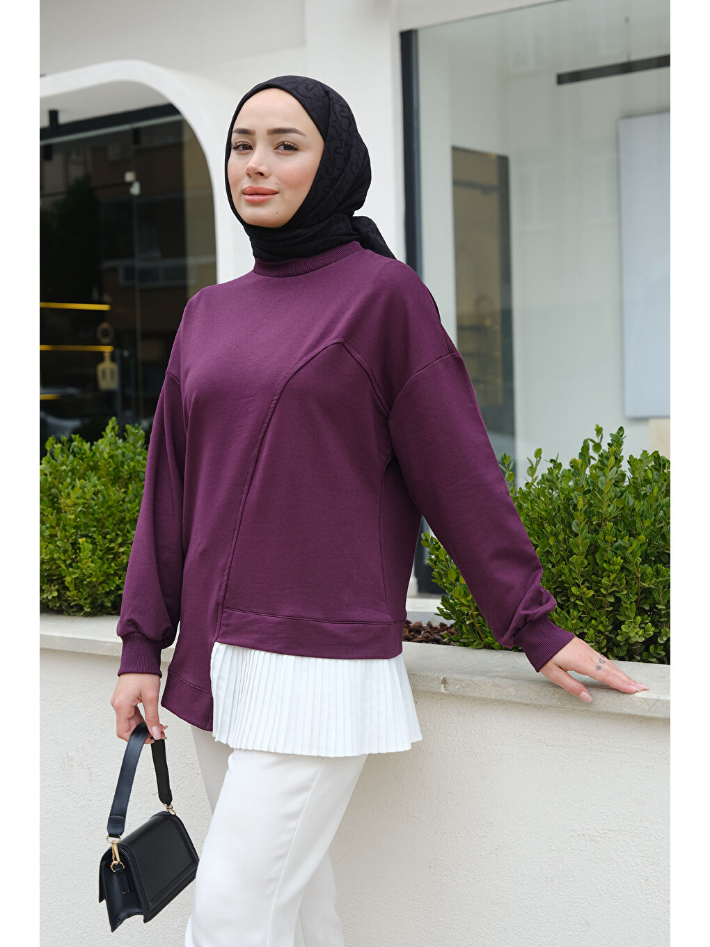 Locco Moda Pilise Detaylı Tunik Mürdüm - 2